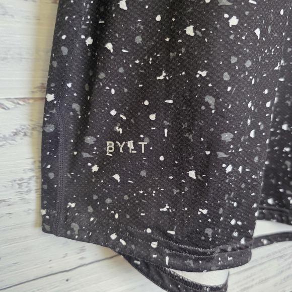 Other - BYLT Shirt Mens XXL Black Whire Dots Drop Cut Performance‎ Tee Athletic Modern